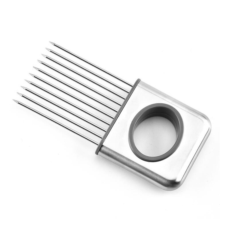 10 Prongs Stainless Steel Food Slicing Helper - Onion Holder & Vegetable Cutting Tool BL12202