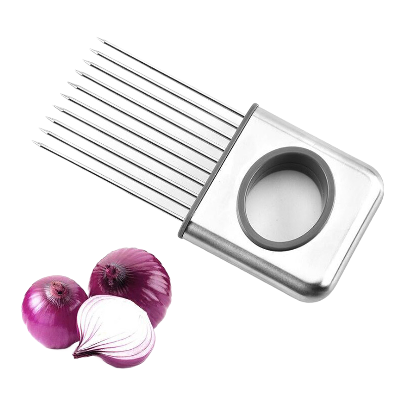 10 Prongs Stainless Steel Food Slicing Helper - Onion Holder & Vegetable Cutting Tool BL12202