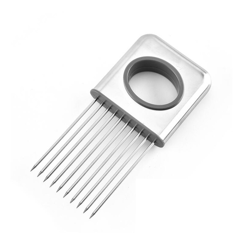 10 Prongs Stainless Steel Food Slicing Helper - Onion Holder & Vegetable Cutting Tool BL12202