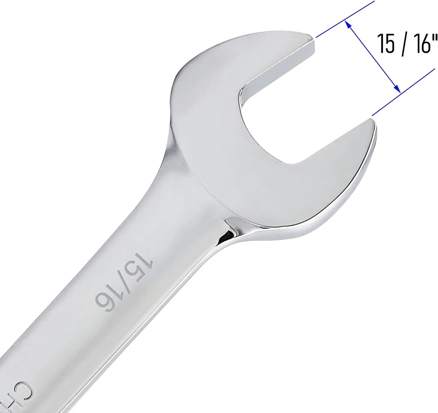 15/16 Inch SAE Flex-Head Ratcheting Combination Wrench - 72 Teeth 12 Point Ratchet Box End & Open End Spanner Tool