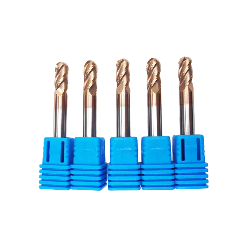HRC55 Solid Carbide Ball Nose End Mill 4 Flute Tisin Coating CNC Cutting Tools for Precision Milling