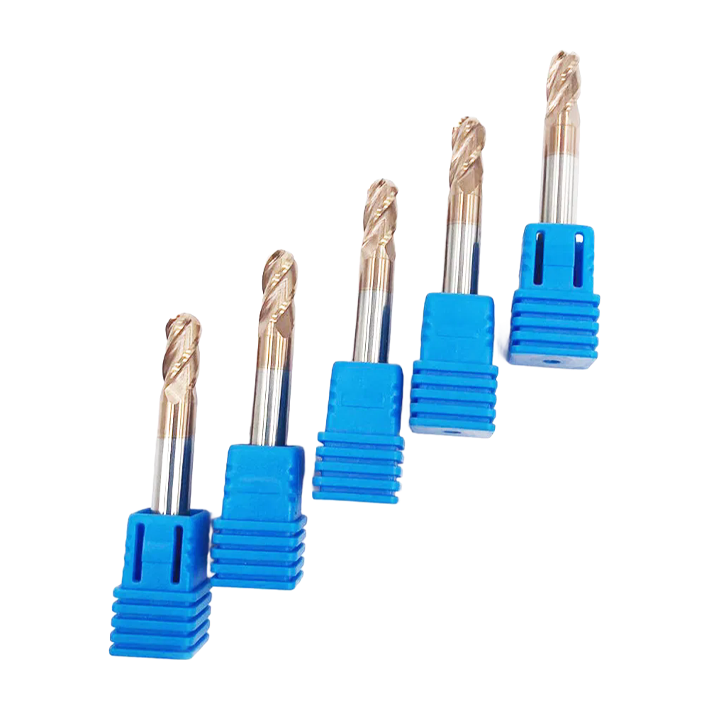 HRC55 Solid Carbide Ball Nose End Mill 4 Flute Tisin Coating CNC Cutting Tools for Precision Milling