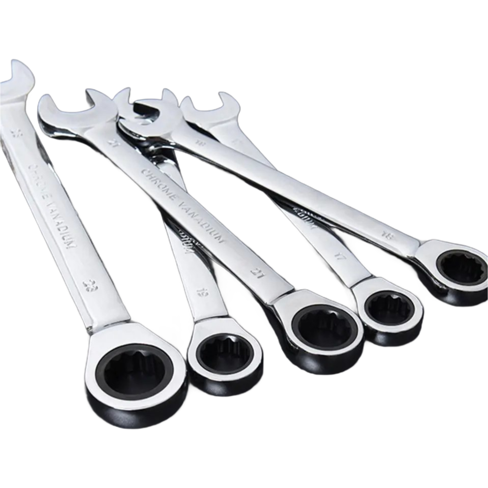 6mm-16mm Professional Ratchet Wrench Set - Chrome Vanadium Steel Metric Combination Wrench with 72-Tooth Design