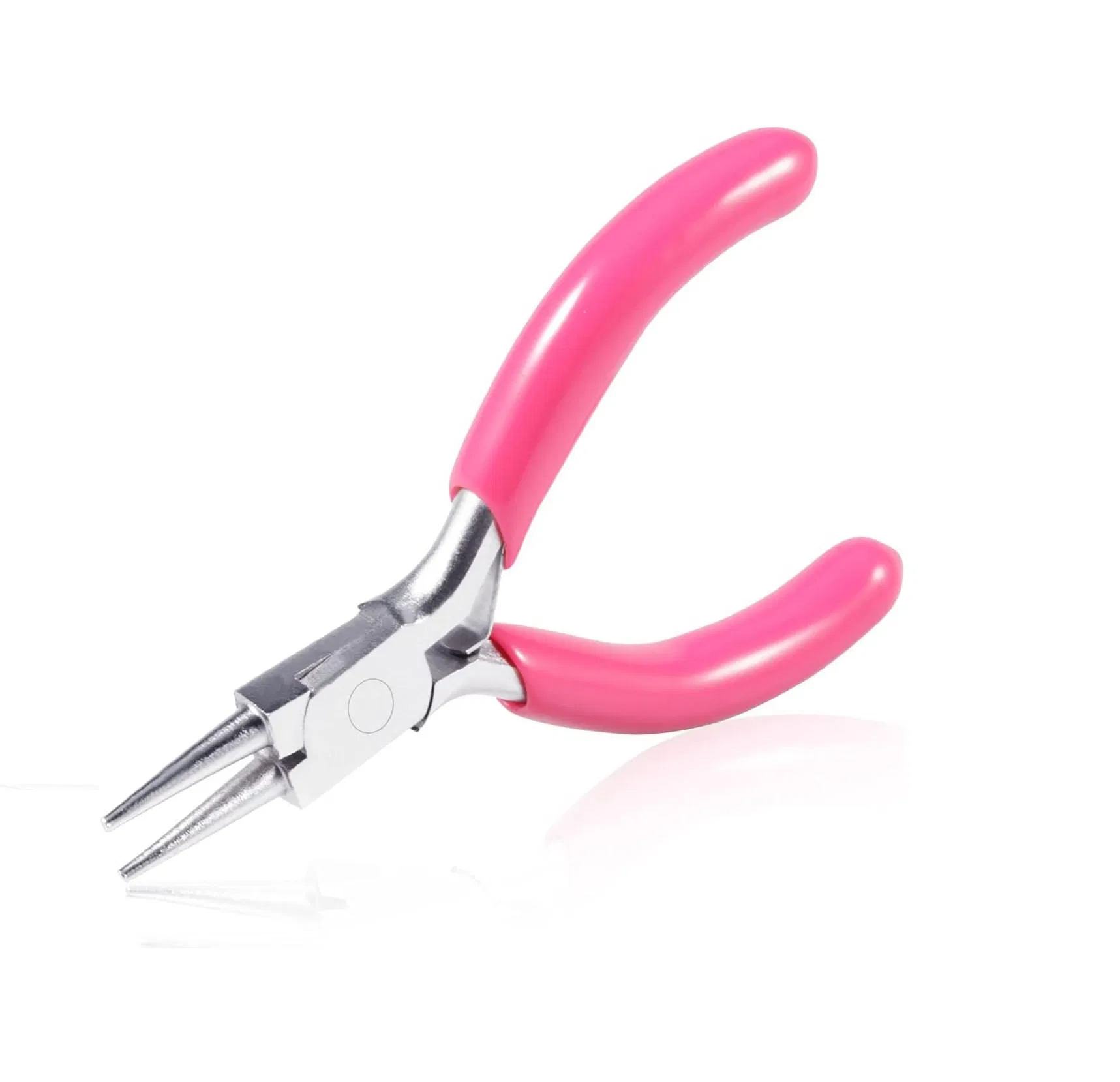3-Inch Professional Mini Round Nose Jewelry Pliers - Nickel-Iron Plated High Carbon Steel Crafting Tool
