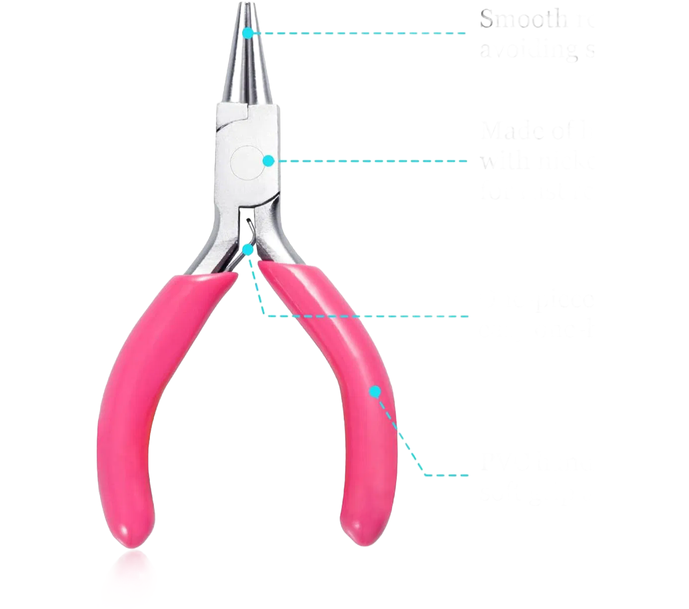 3-Inch Professional Mini Round Nose Jewelry Pliers - Nickel-Iron Plated High Carbon Steel Crafting Tool