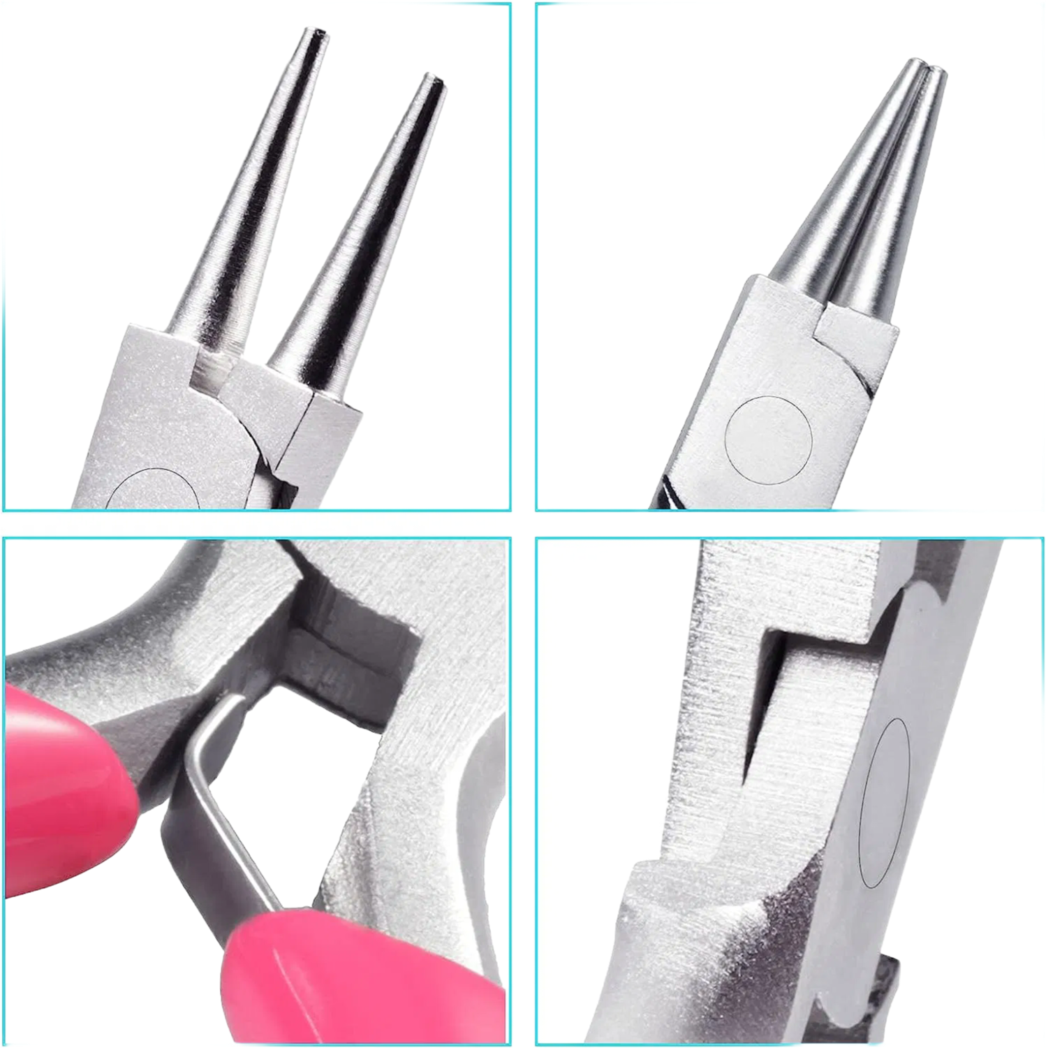 3-Inch Professional Mini Round Nose Jewelry Pliers - Nickel-Iron Plated High Carbon Steel Crafting Tool