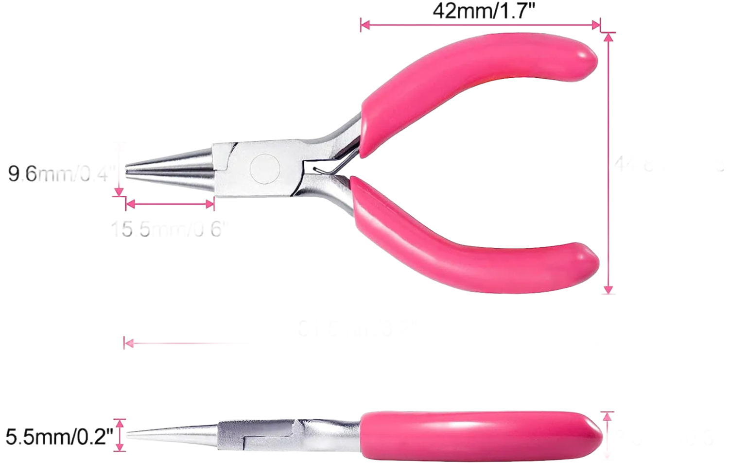 3-Inch Professional Mini Round Nose Jewelry Pliers - Nickel-Iron Plated High Carbon Steel Crafting Tool