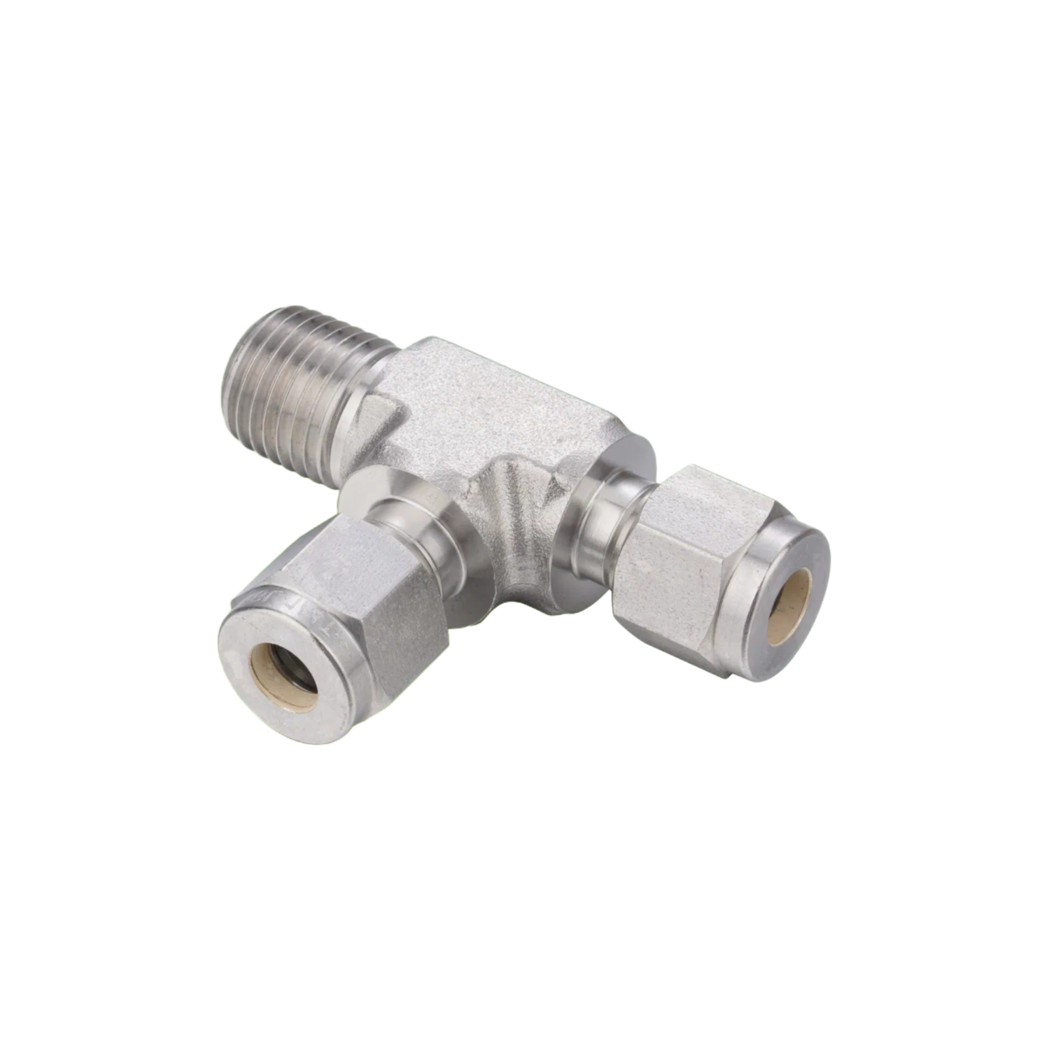 High Quality 316L Stainless Steel Three Way Male Thread Fittings with Double Ferrule Design