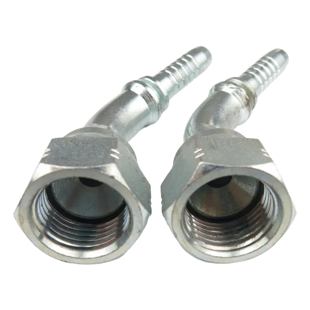 Bulk Supply of 45 Degree JIC Female Fittings with Zinc and Nickel Surface Treatment