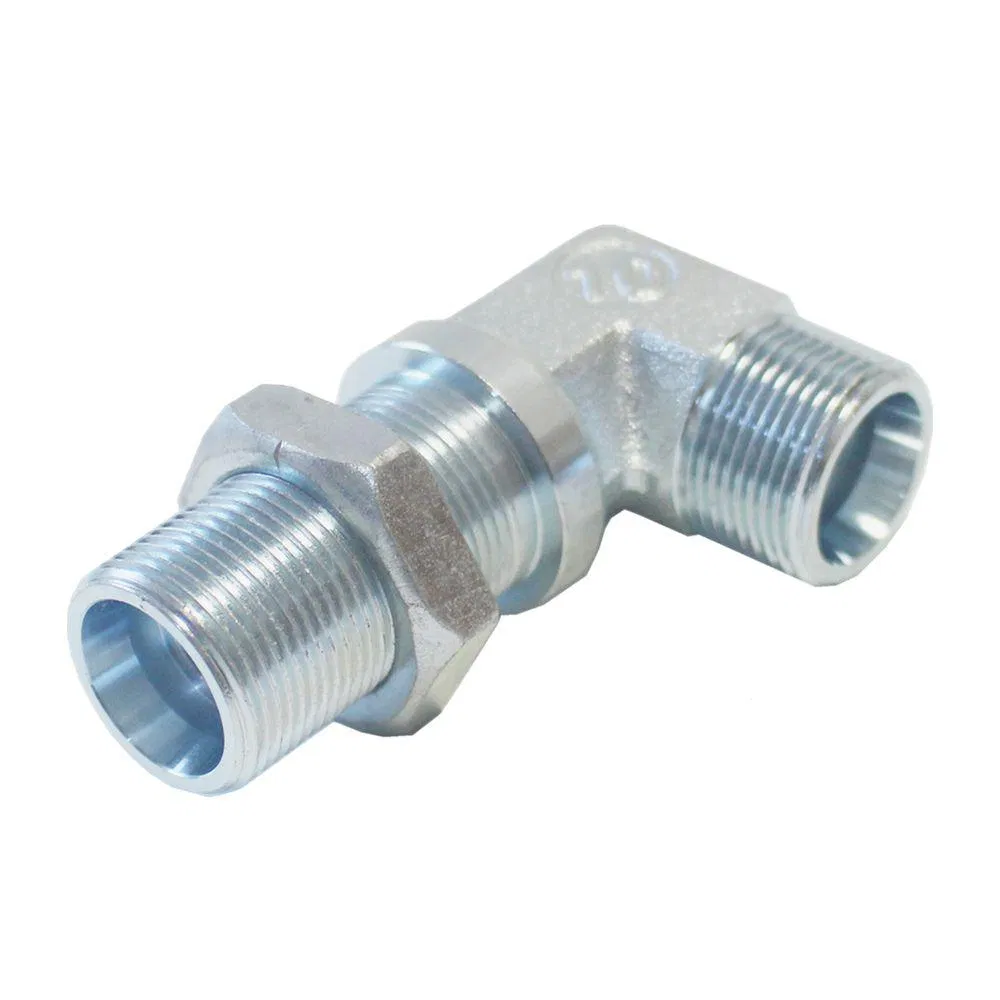 High Quality 6C9 DIN Bite Type 90 Degree Elbow BulkHead Fittings for Hydraulic Systems