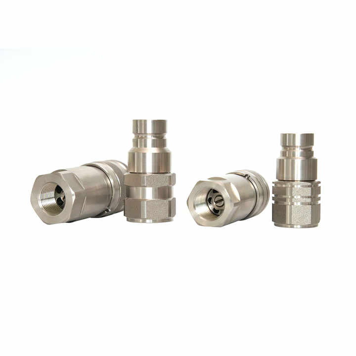 Customizable High Pressure Hydraulic Couplings with Ball Valve Shut-off Mechanism for Fluid Transfer
