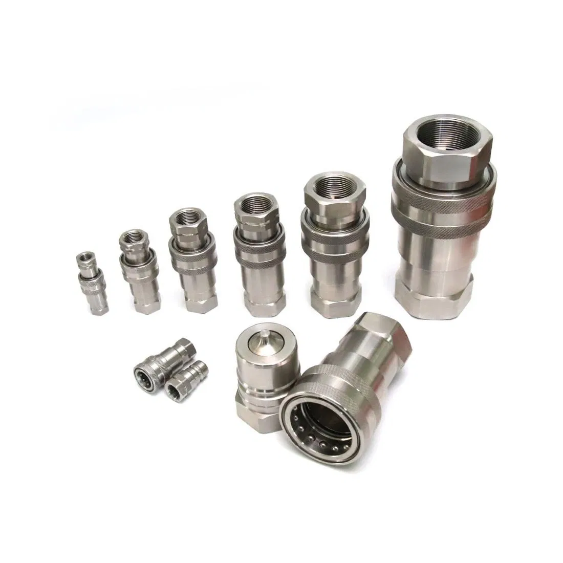 Customizable High Pressure Hydraulic Couplings with Ball Valve Shut-off Mechanism for Fluid Transfer