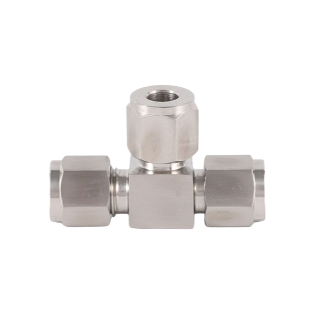 316 Stainless Steel Hydraulic Hose Adapter Forged Dual Ferrules Type Tube Union Tees - High Pressure Corrosion Resistant Fittings