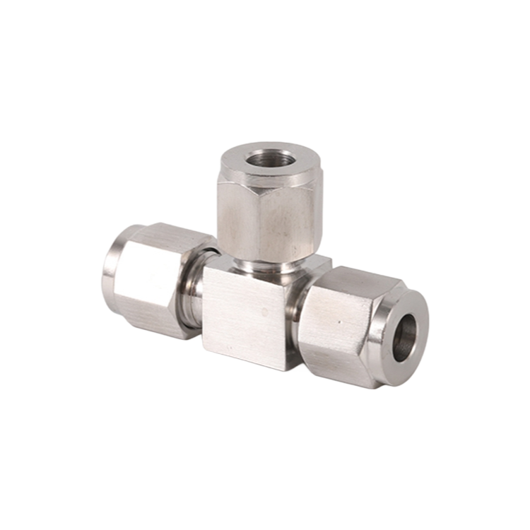 316 Stainless Steel Hydraulic Hose Adapter Forged Dual Ferrules Type Tube Union Tees - High Pressure Corrosion Resistant Fittings