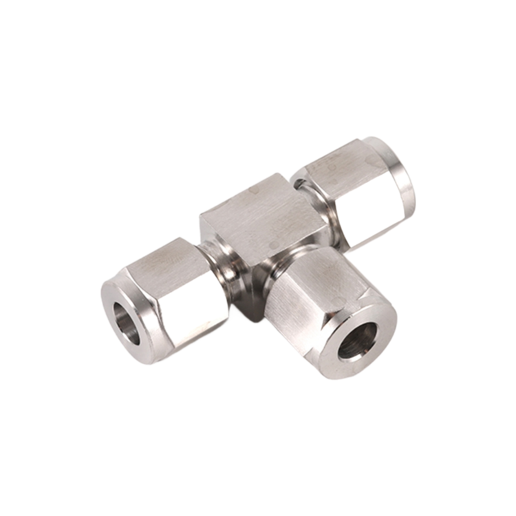 316 Stainless Steel Hydraulic Hose Adapter Forged Dual Ferrules Type Tube Union Tees - High Pressure Corrosion Resistant Fittings