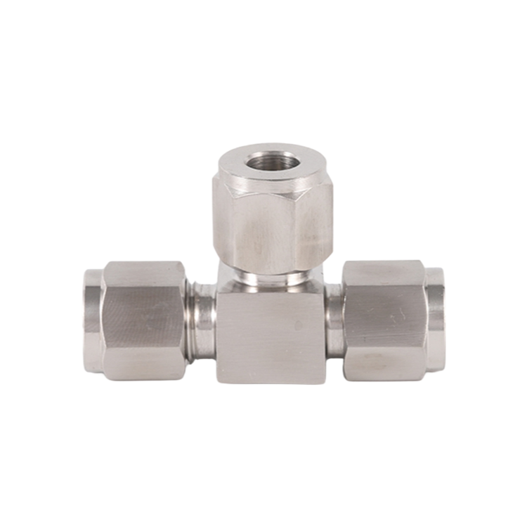 316 Stainless Steel Hydraulic Hose Adapter Forged Dual Ferrules Type Tube Union Tees - High Pressure Corrosion Resistant Fittings
