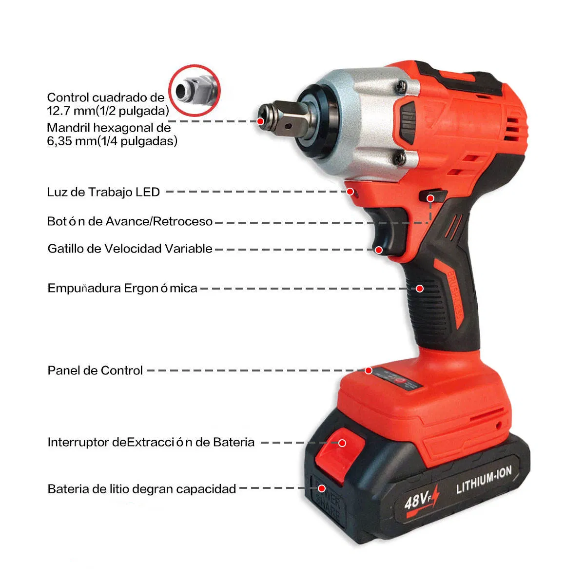 16V Brushless Electric Impact Wrench with 320N.M Torque - CHN340 Model