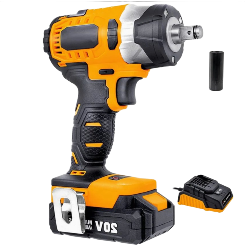 Professional Grade Rechargeable Impact Wrench with 21V Lithium Battery and 3000IPM Speed