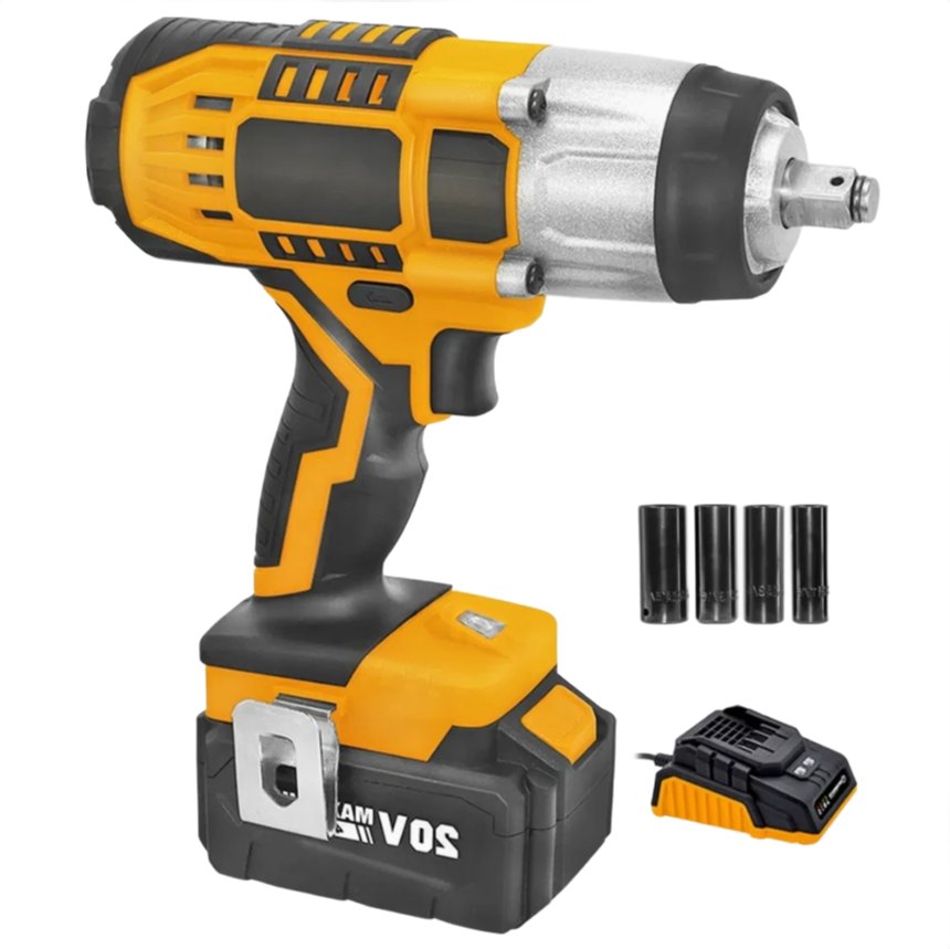 Professional Grade Rechargeable Impact Wrench with 21V Lithium Battery and 3000IPM Speed