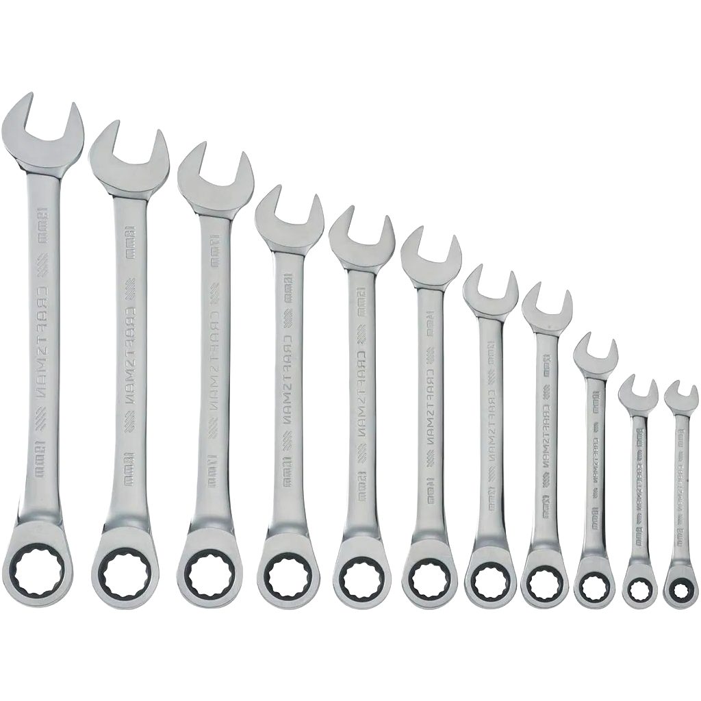 16-Piece Professional Ratcheting Wrench Set with Chrome Vanadium Steel Construction for Industrial Use