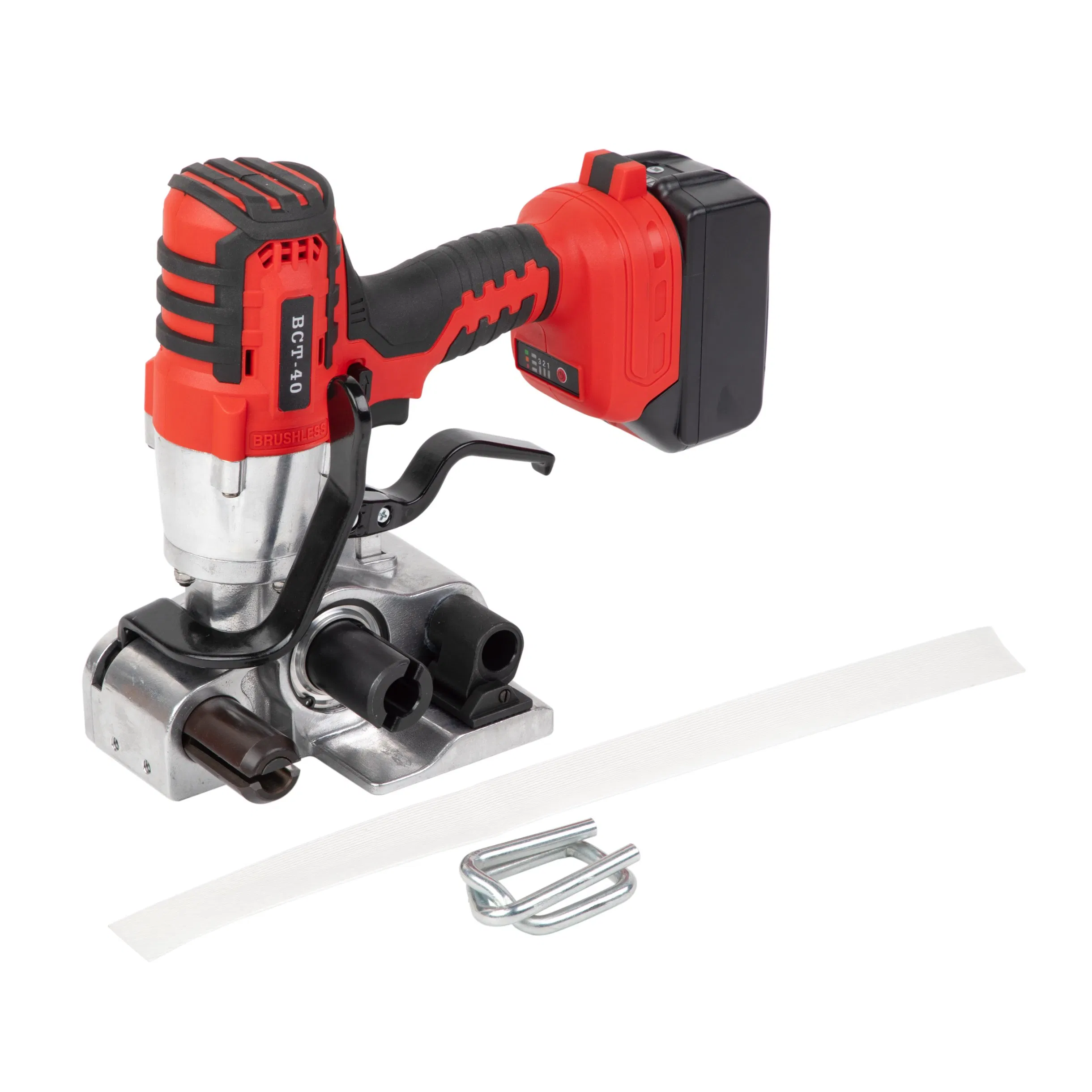 Battery Powered Cord Strapping Tool - Heavy Duty 7500N Tensioner & Cutter for Composite Packaging Strapping