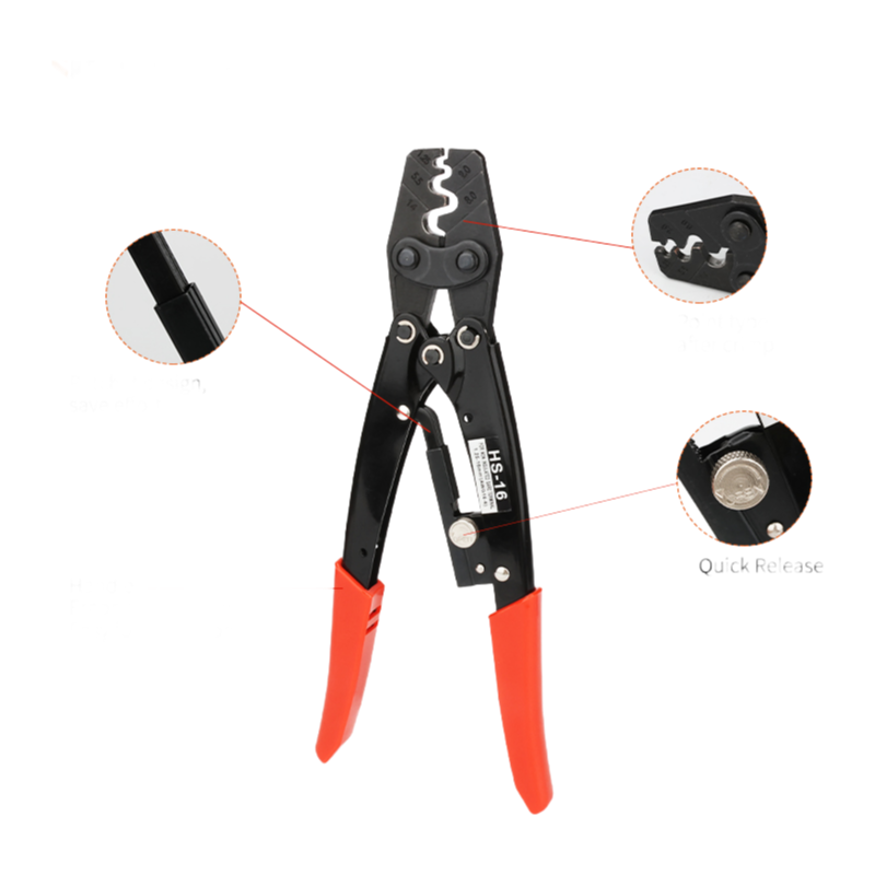 HS-16 Professional Ratchet Wire Crimper Tool for Non-Insulated Terminals | 1.25-16mm² Capacity