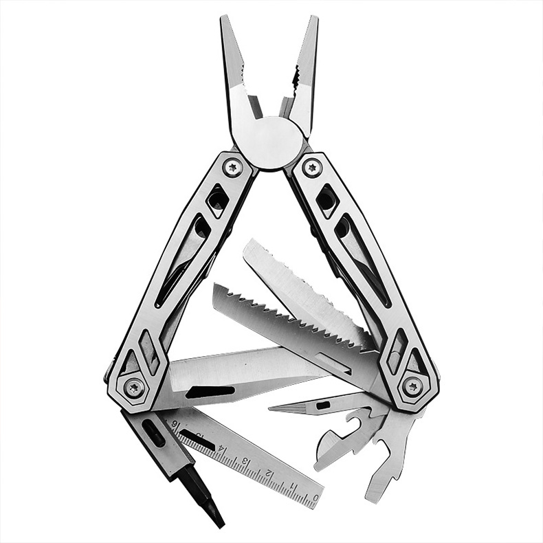 22-in-1 Stainless Steel Multifunctional Camping Folding Pliers with Flint and Whistle