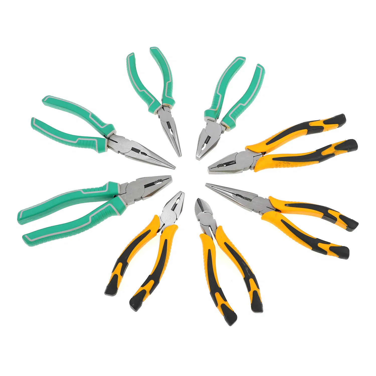 6/8 Inch German Style Carbon Steel Long Nose Combination Pliers - Industrial Grade Wire Cutting Tool