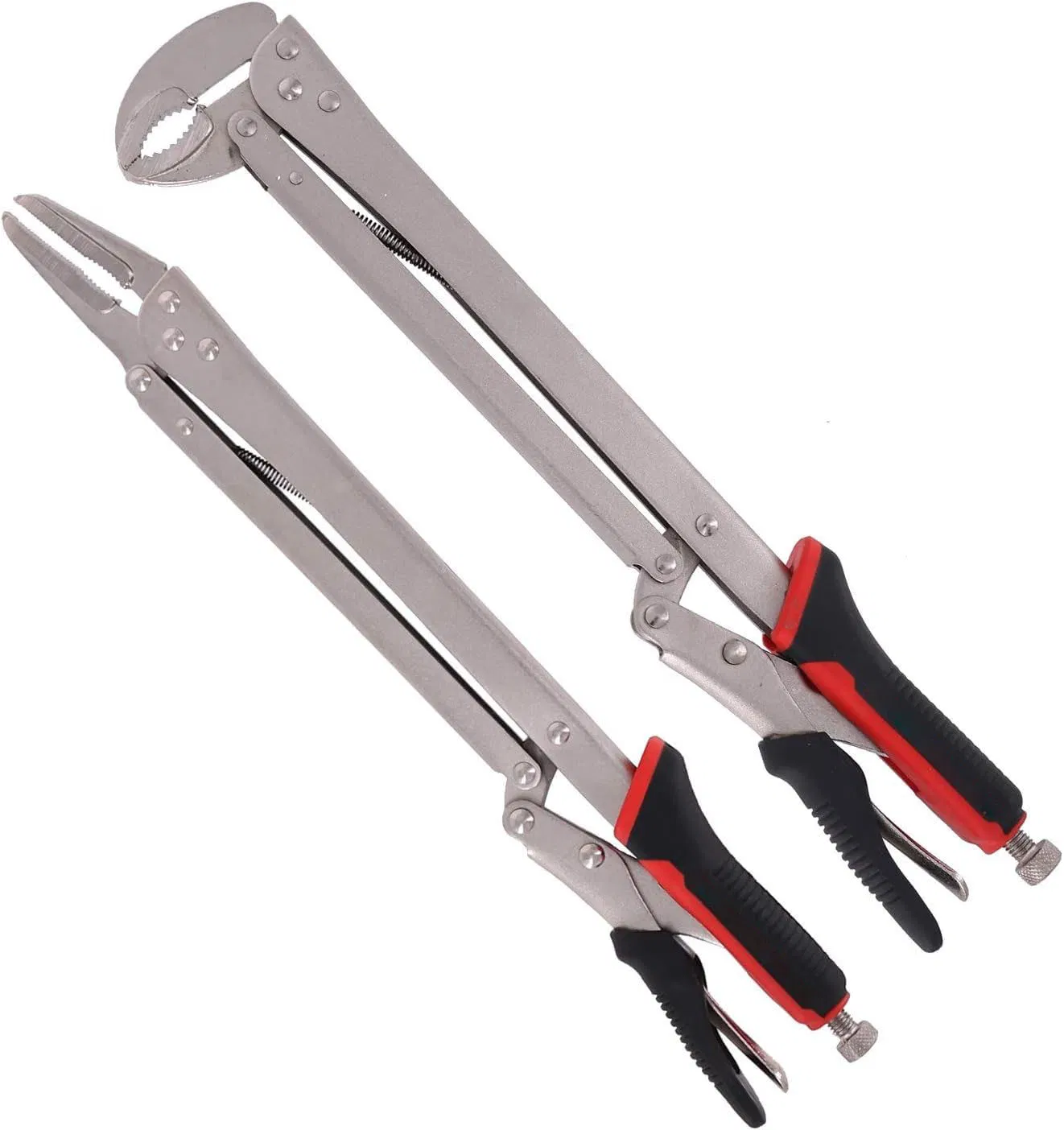 15-Inch Extended Reach Pliers with Pointed Nose and 90 Degree Bend - High Carbon Steel Wire Cutting Tool
