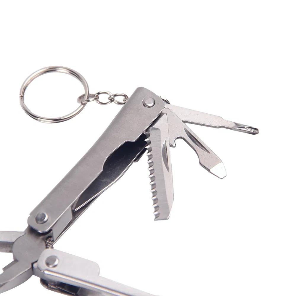Mini Stainless Steel Multi-Tool Pocket Pliers with Bottle Opener & Screwdriver - Compact Folding Keychain Tool