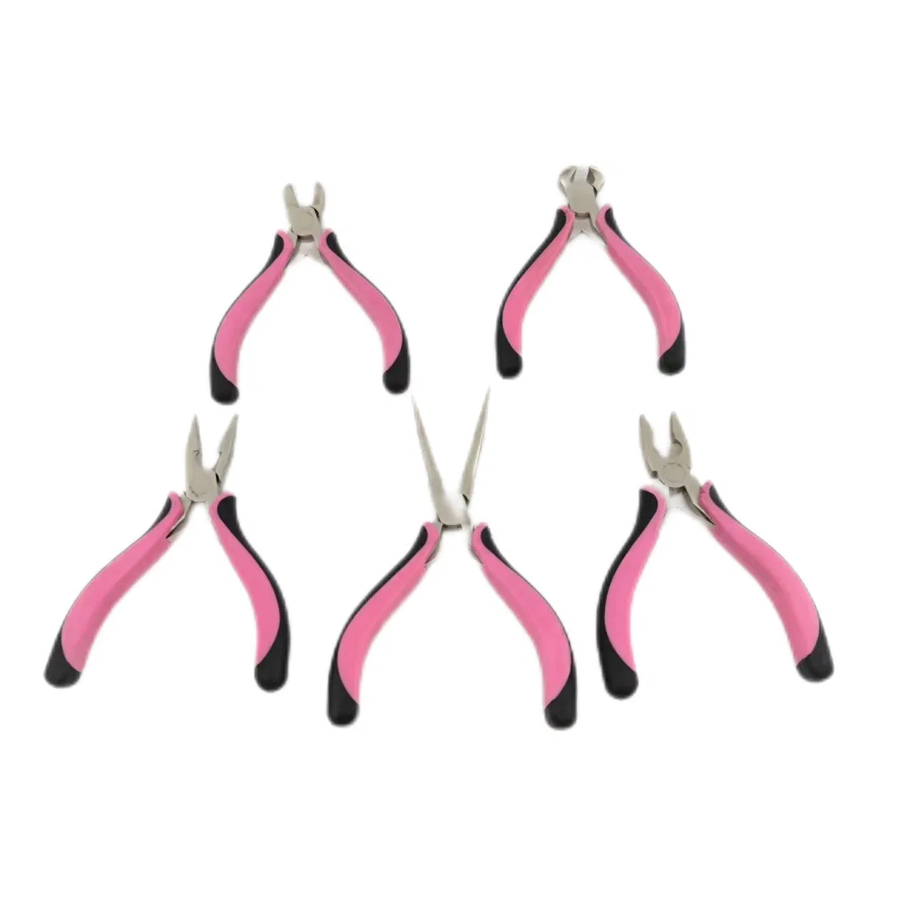 5-Piece Mini Pliers Set for Electronics Repair & Crafting - Needle Nose, Diagonal, Long Nose, End Cutting & Linesman Pliers