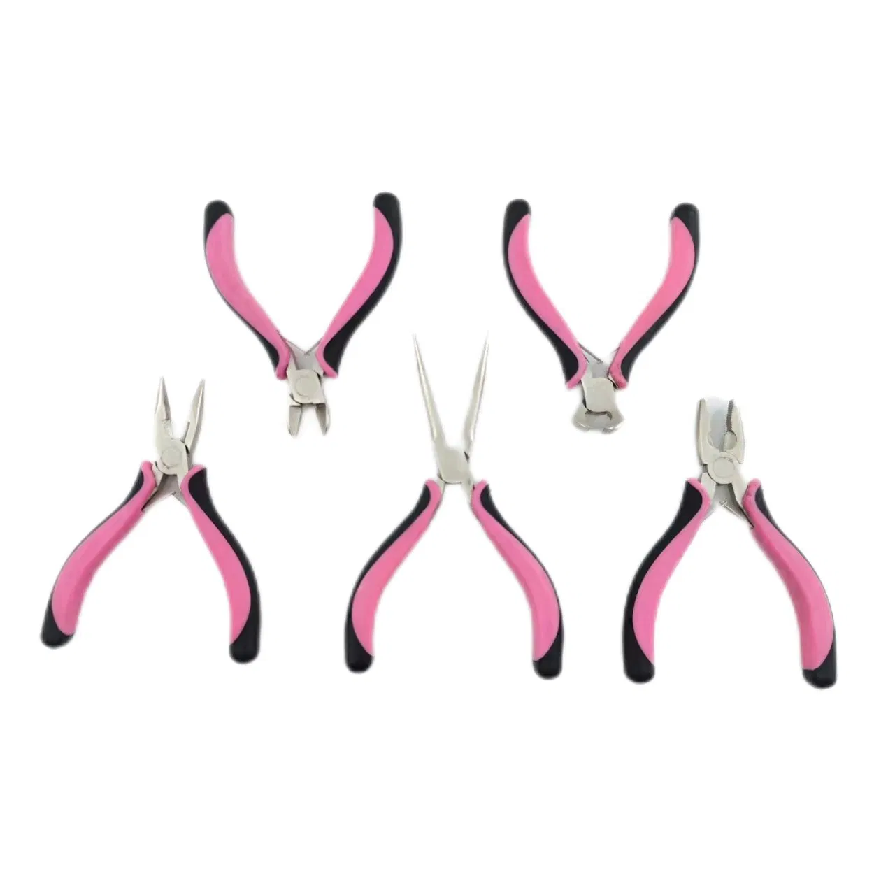 5-Piece Mini Pliers Set for Electronics Repair & Crafting - Needle Nose, Diagonal, Long Nose, End Cutting & Linesman Pliers