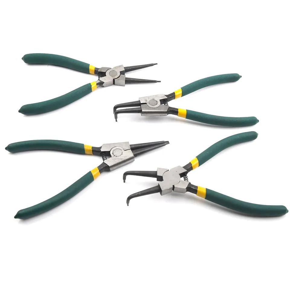 4-Piece Professional Snap Ring Pliers Set - 7-Inch Internal/External Circlip Pliers for Automotive Repair
