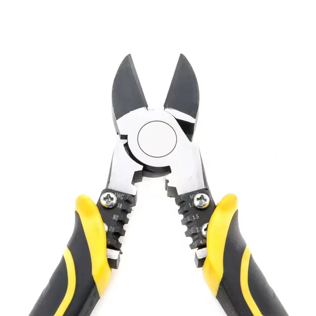 Professional CRV Wire Cutting Stripping Crimping Tool - Chrome Vanadium Steel Diagonal Pliers for Electrical Work