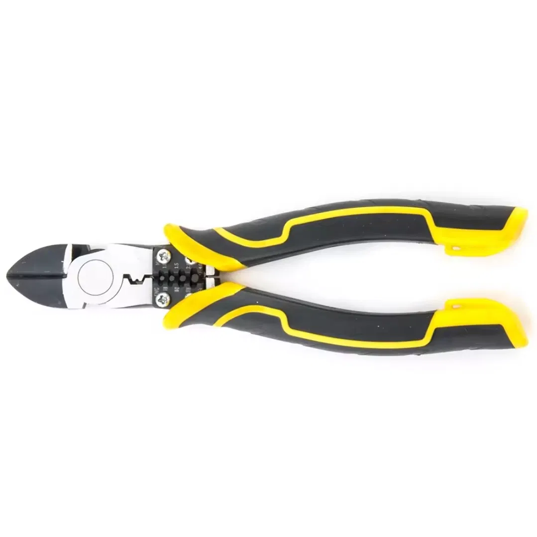 Professional CRV Wire Cutting Stripping Crimping Tool - Chrome Vanadium Steel Diagonal Pliers for Electrical Work