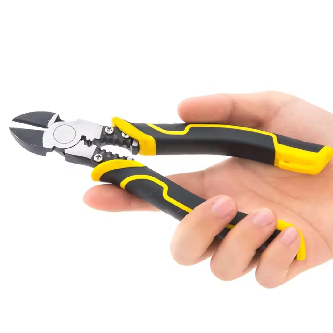 Professional CRV Wire Cutting Stripping Crimping Tool - Chrome Vanadium Steel Diagonal Pliers for Electrical Work