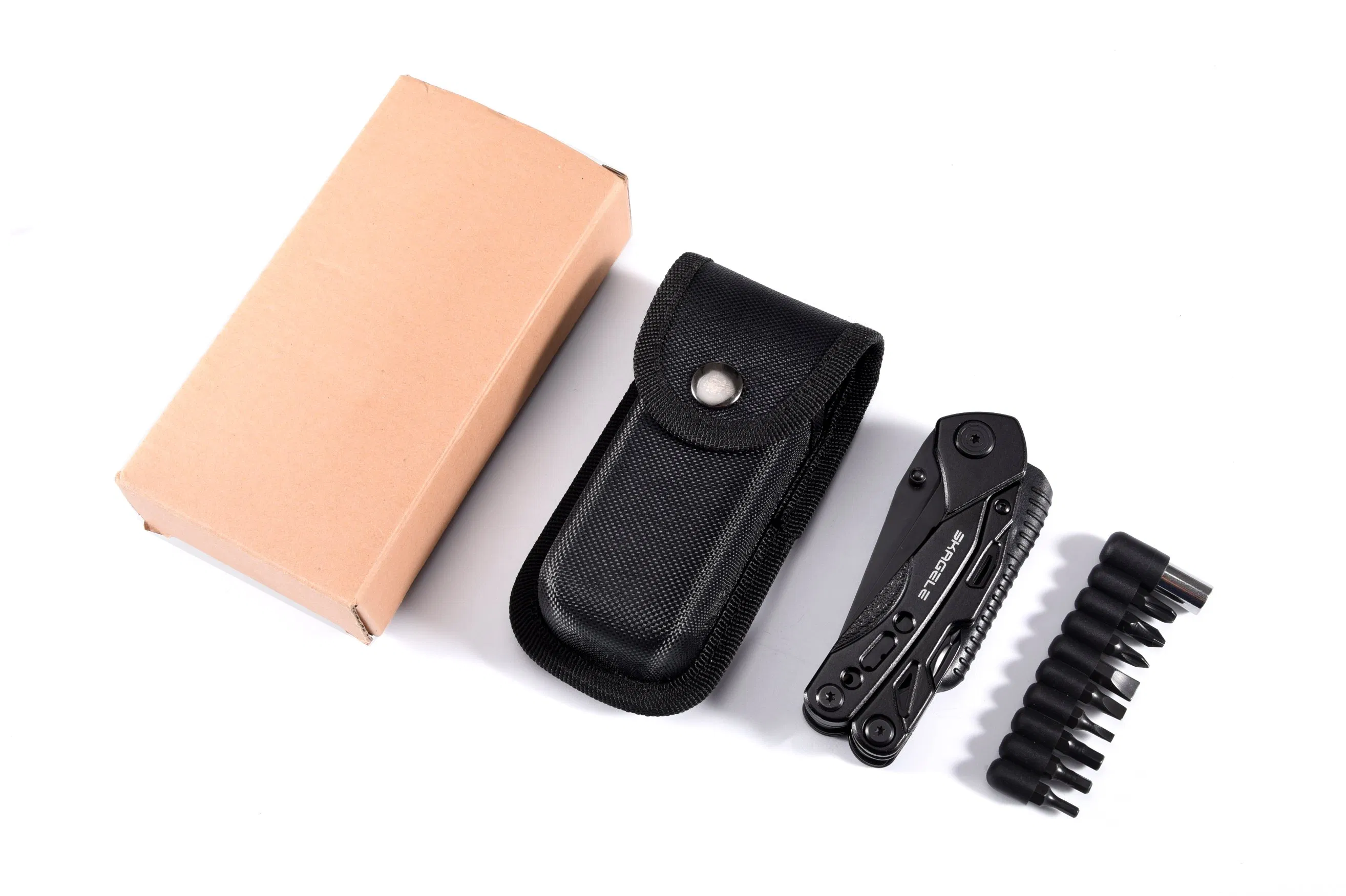 13-in-1 Black Oxidized Stainless Steel Outdoor Survival Camping Pliers with Fire Starter Kit