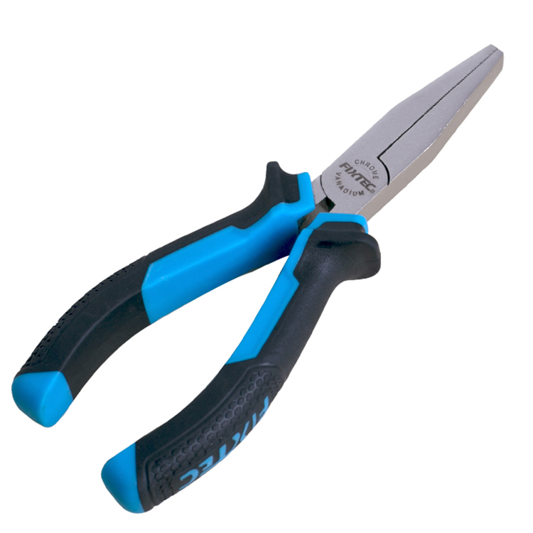 Fixtec 6 Inch Chrome Vanadium Steel Flat Nose Pliers for Professional Wire Work