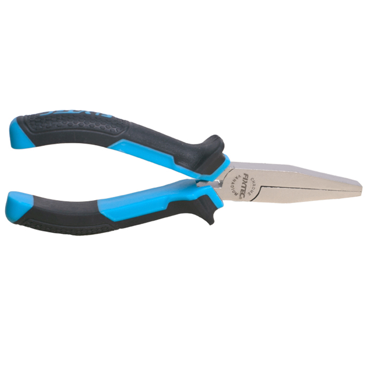 Fixtec 6 Inch Chrome Vanadium Steel Flat Nose Pliers for Professional Wire Work