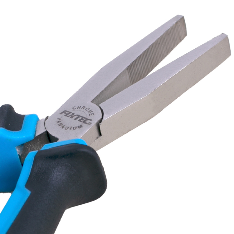Fixtec 6 Inch Chrome Vanadium Steel Flat Nose Pliers for Professional Wire Work