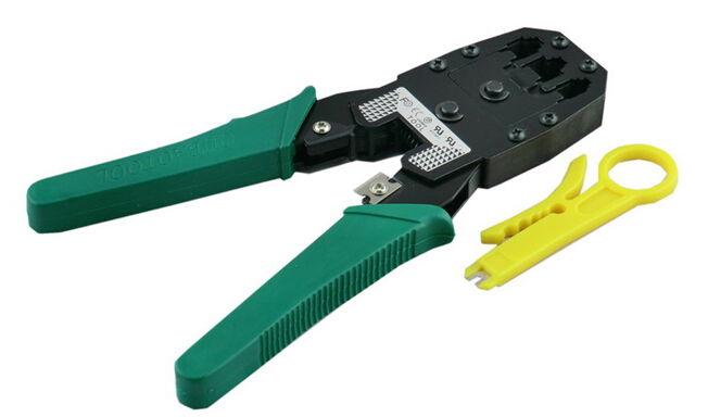 Professional RJ45 RJ11 Cable Crimping Tool - 8P8C 6P6C 4P4C Network Cable Pliers with Wire Stripper and Cutter