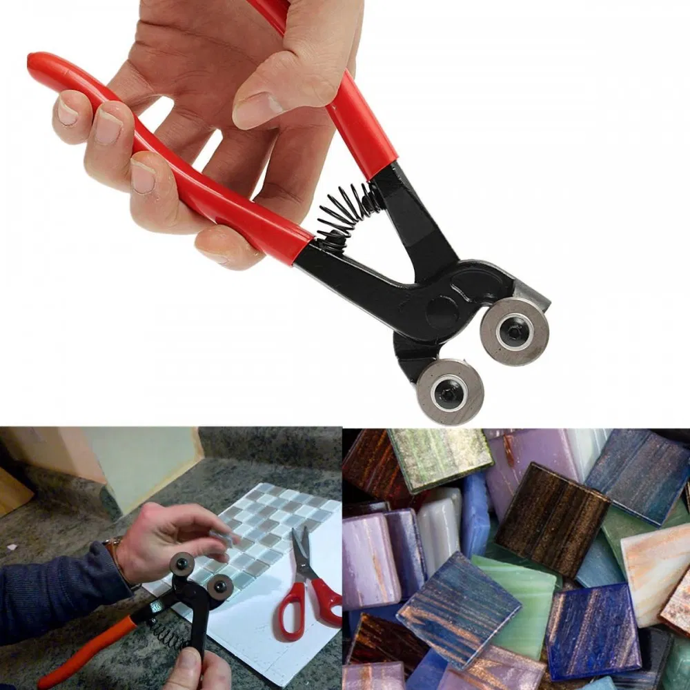 Professional Glass Cutting Nippers - Carbon Steel Cutter Tweezers for DIY Glass Work