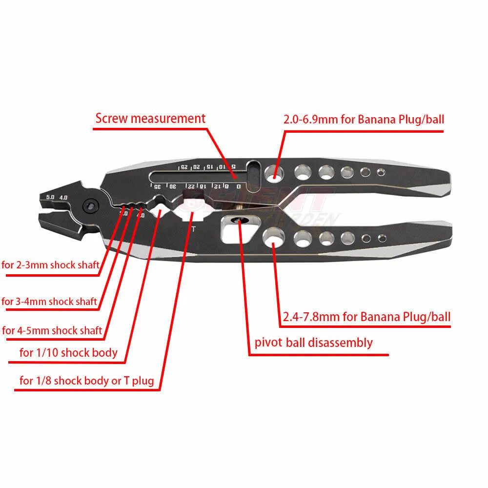 Premium RC Model Car Tools - Heavy Duty Shock Absorber Pliers with Cutting and Crimping Functions