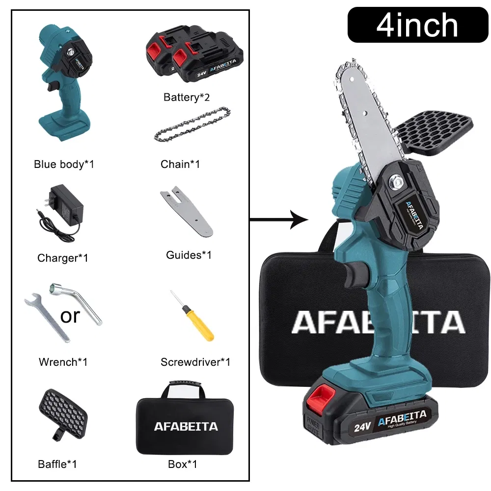 24V 1200W Mini Electric Chain Saw - Portable Lithium Battery Pruning Tool for Woodworking & Garden Logging
