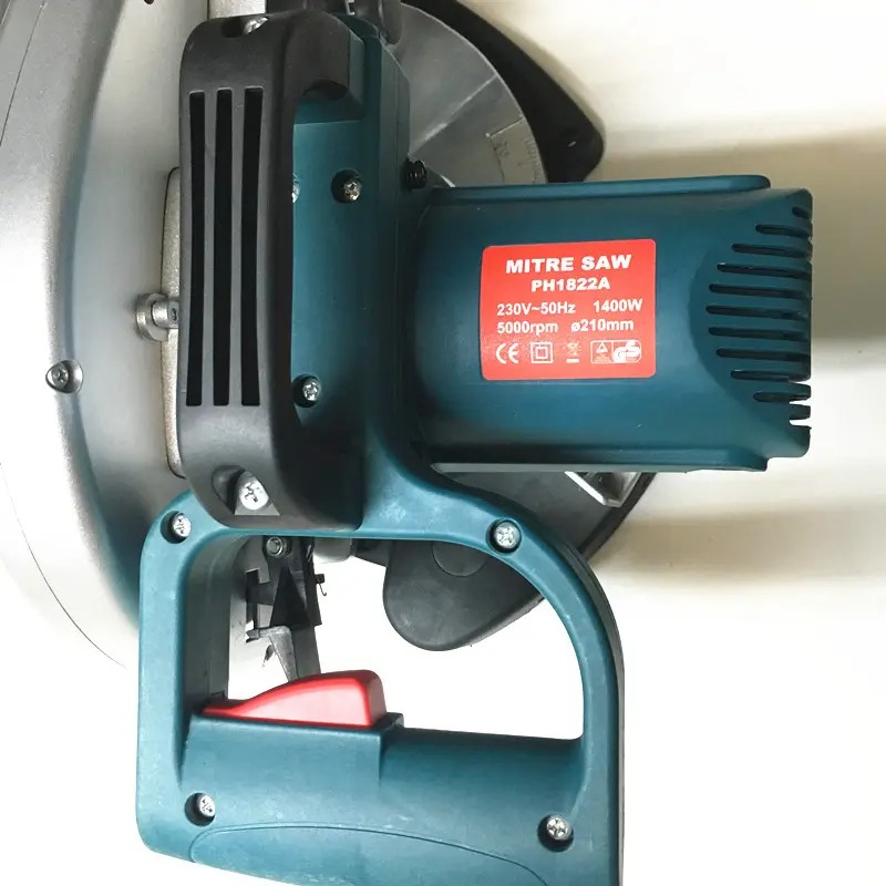 Professional 1400W Electric Sliding Single Bevel Miter Saw for Wood & Metal Cutting
