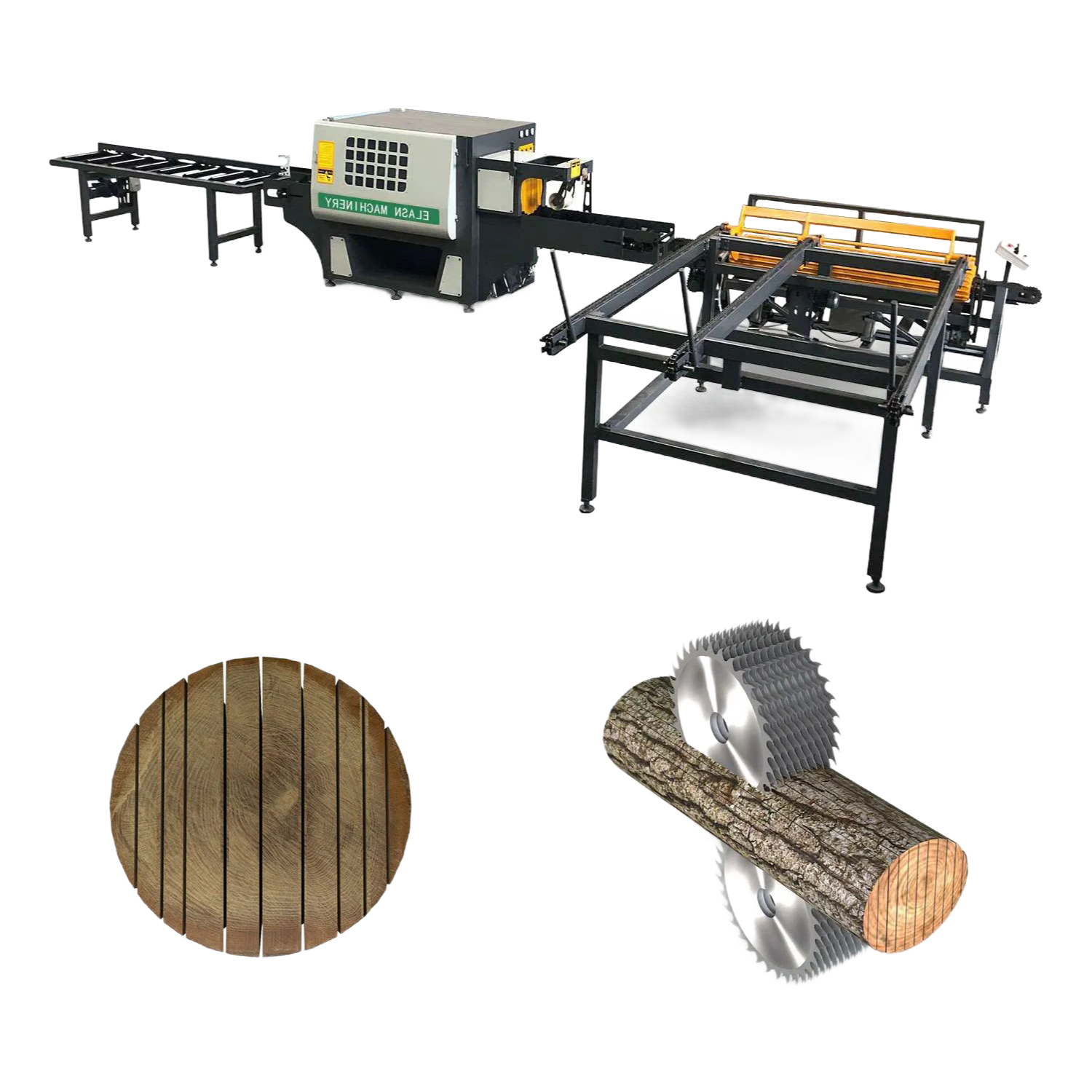 High Precision Automatic Multi Rip Saw Machine for Wood Log Processing ELA Series