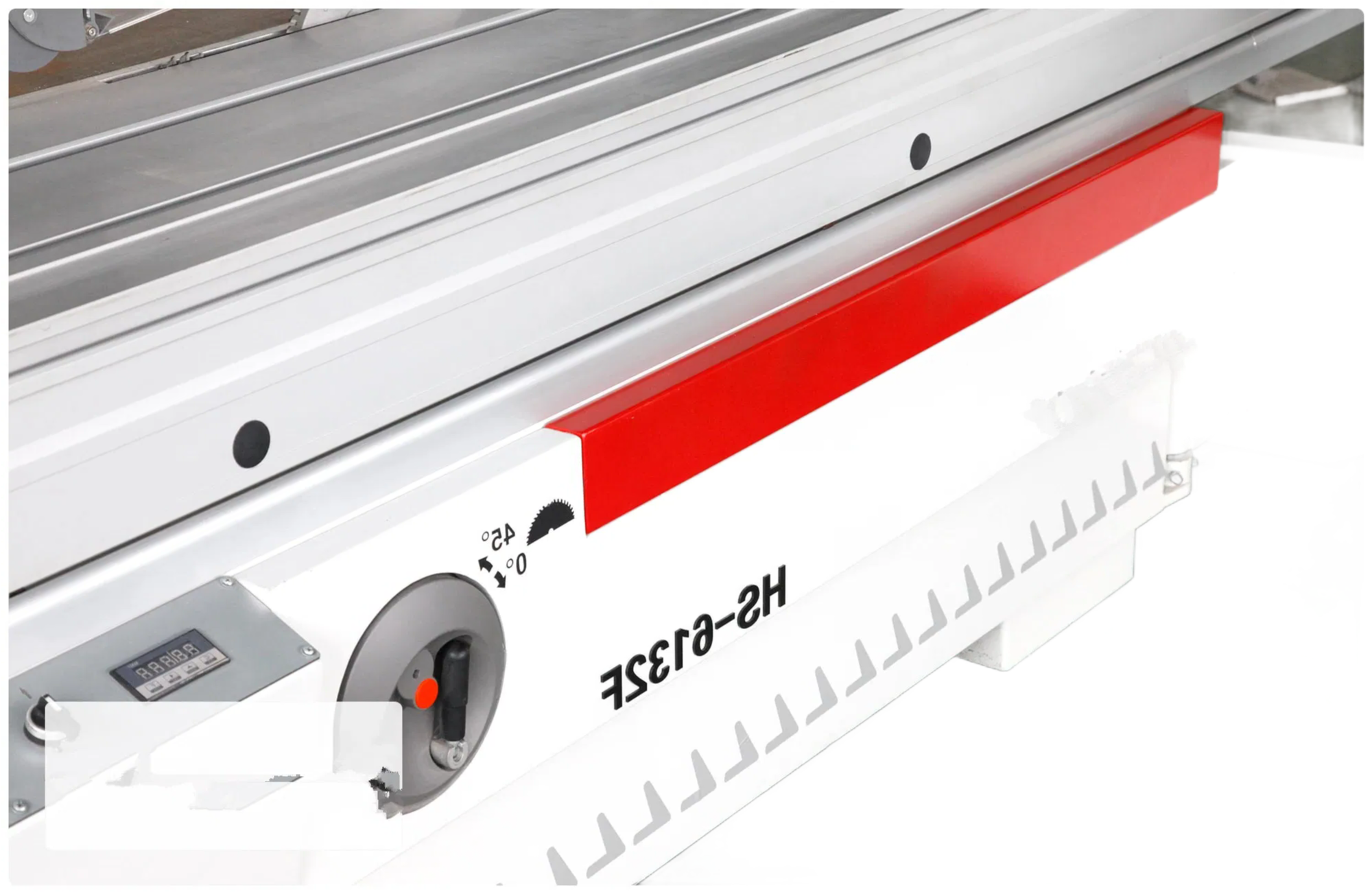 HS6132F Precision Sliding Table Saw - Heavy Duty Industrial Wood Cutting Machine with Electric Lift