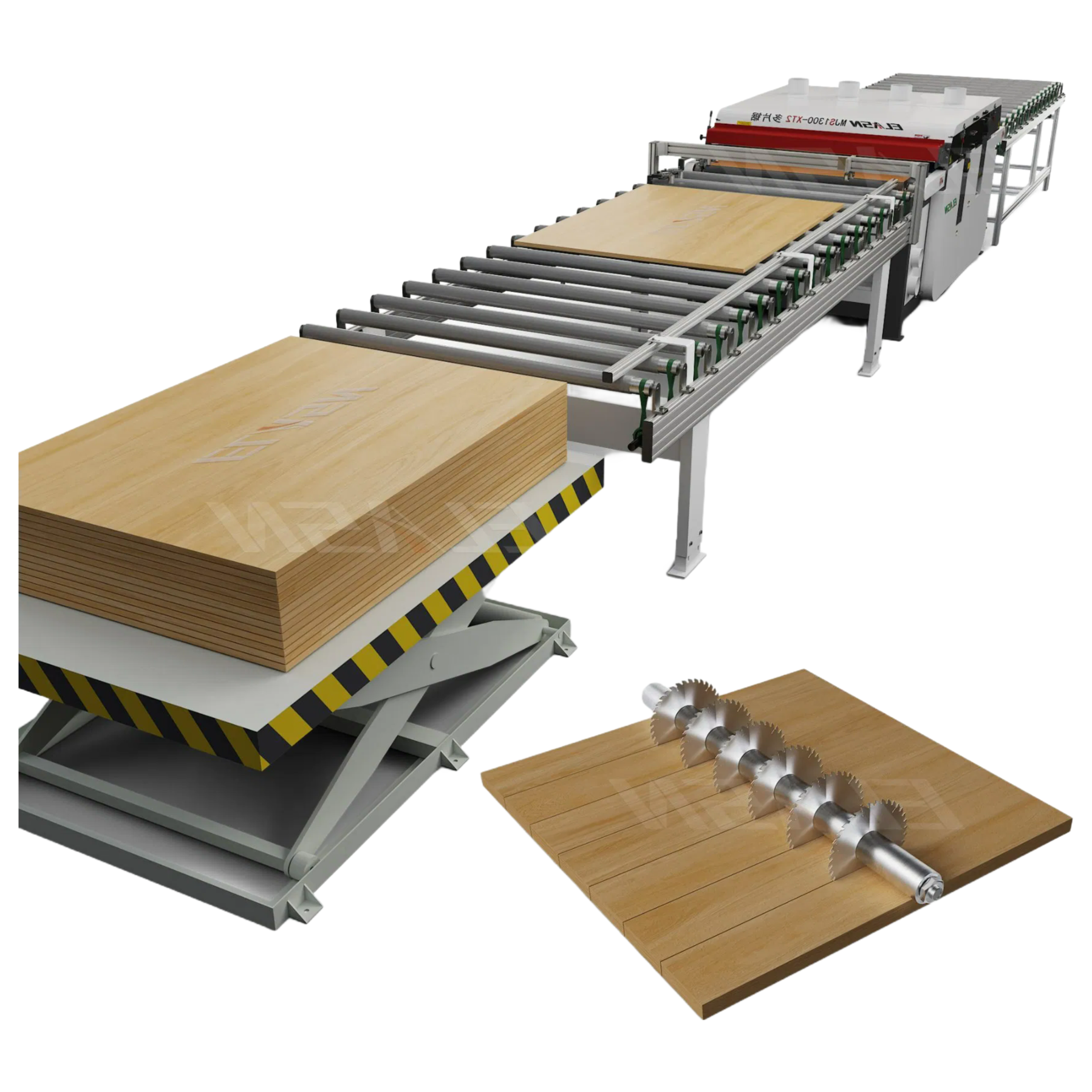 Industrial Grade Wood Plank Multi Rip Saw with 2600RPM Spindle Speed for Panel Furniture