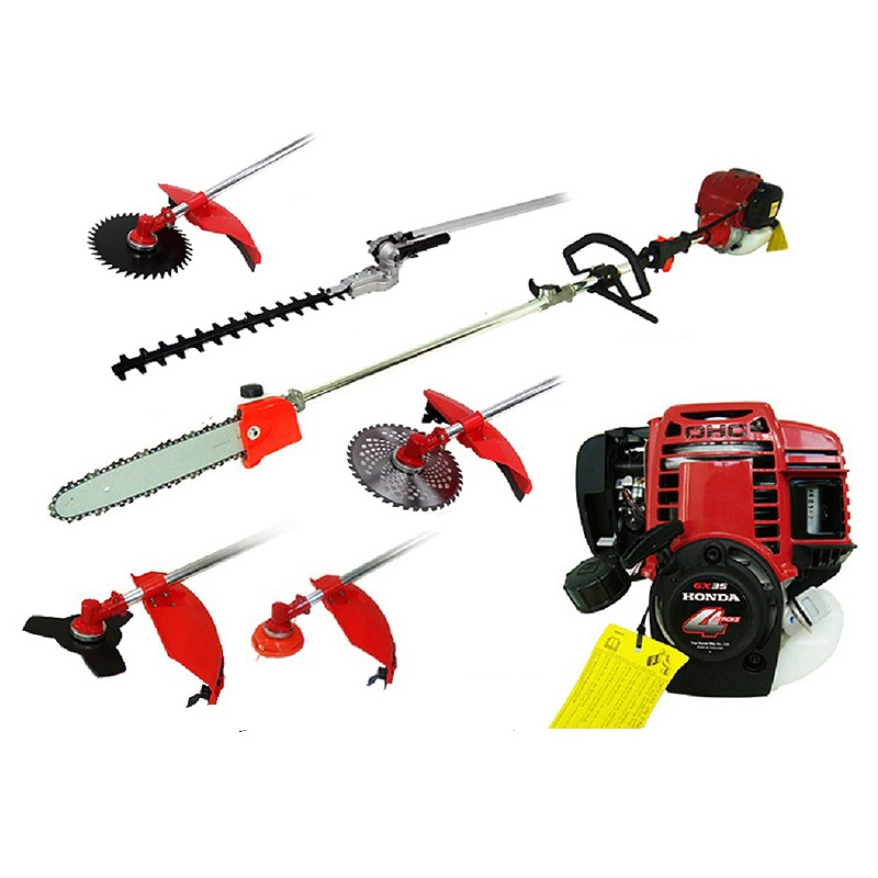 Original Thailand GX35 4-Stroke Multi-Function Brush Cutter with Pole Chain Saw & Hedger Attachment