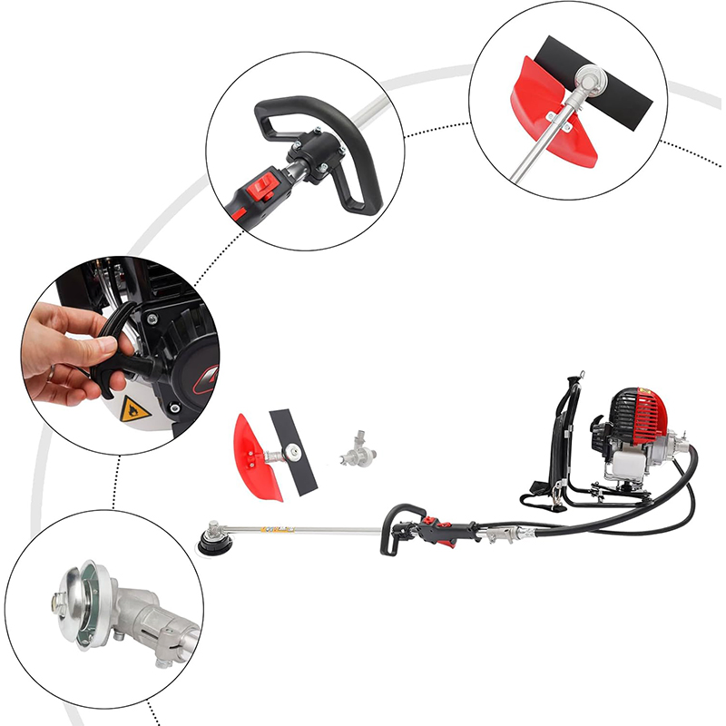Professional 38cc 4-Stroke Gas Powered Brush Cutter for Lawn Maintenance and Grass Trimming